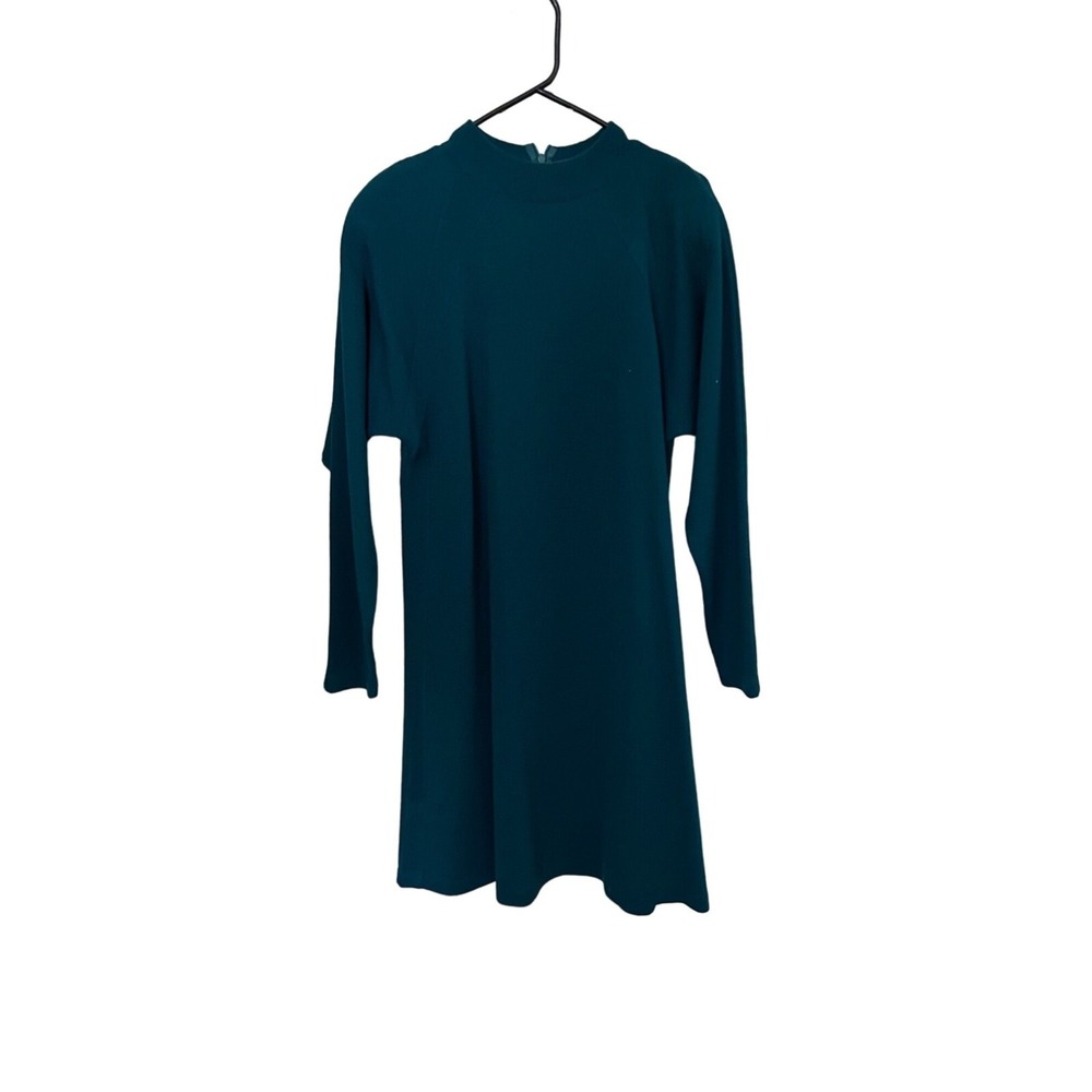 liz Claiborne  Teal‎ Knit Wool Blend Dress Larg Long Sleeves
